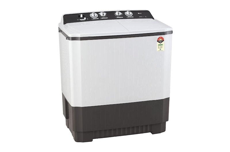 LG 10 kg 5-Star Semi-Automatic Top Load Washing Machine | Roller Jet Pulsator | Wind Jet Dry | 3 Wash Programs | In-Built Scrubber | Rat Away Technology Base (P1040RGAZ.ADGQEIL, Dark Grey)