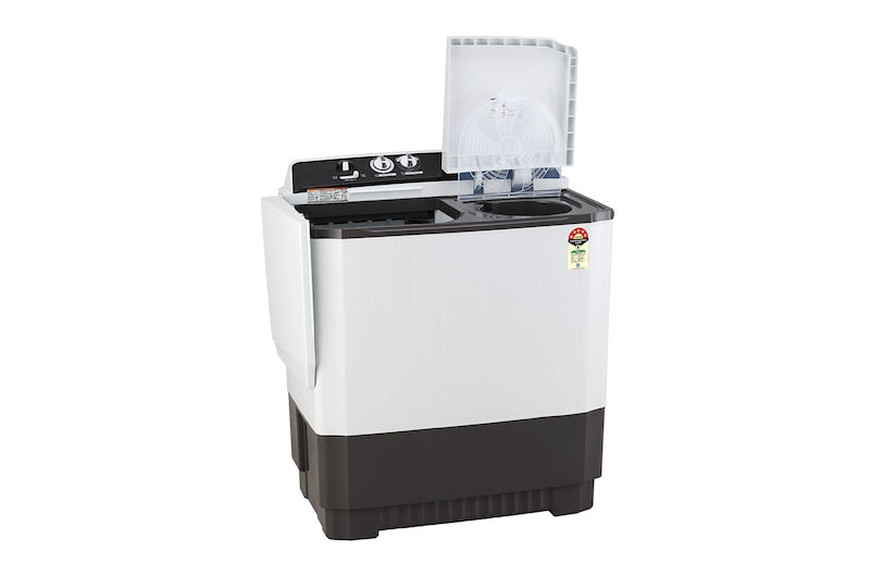 LG 10 kg 5-Star Semi-Automatic Top Load Washing Machine | Roller Jet Pulsator | Wind Jet Dry | 3 Wash Programs | In-Built Scrubber | Rat Away Technology Base (P1040RGAZ.ADGQEIL, Dark Grey)
