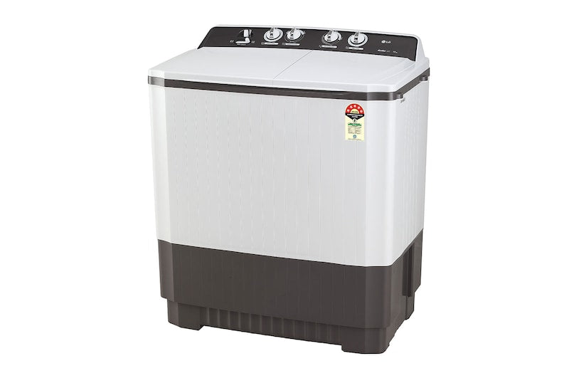 LG 10 kg 5-Star Semi-Automatic Top Load Washing Machine | Roller Jet Pulsator | Wind Jet Dry | 3 Wash Programs | In-Built Scrubber | Rat Away Technology Base (P1040RGAZ.ADGQEIL, Dark Grey)