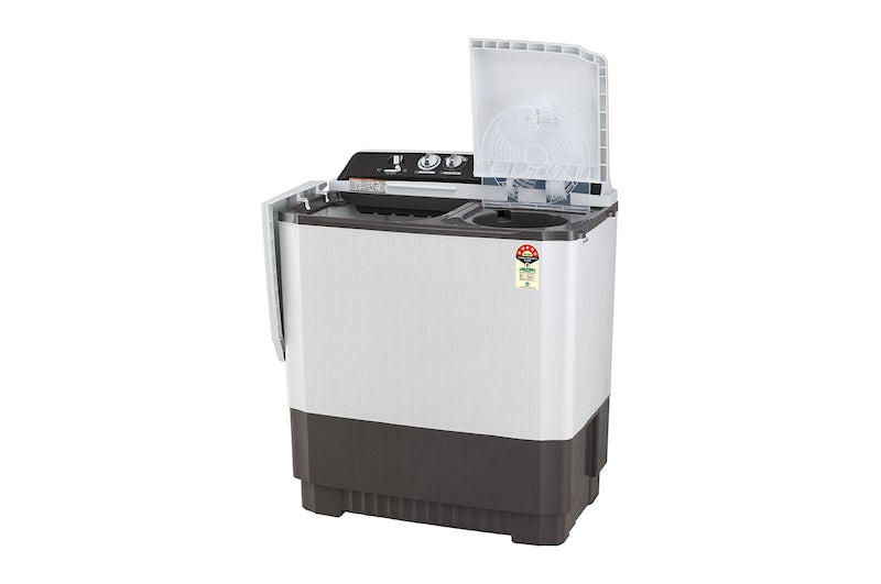 LG 10 kg 5-Star Semi-Automatic Top Load Washing Machine | Roller Jet Pulsator | Wind Jet Dry | 3 Wash Programs | In-Built Scrubber | Rat Away Technology Base (P1040RGAZ.ADGQEIL, Dark Grey)