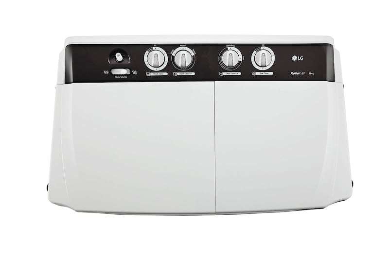 LG 10 kg 5-Star Semi-Automatic Top Load Washing Machine | Roller Jet Pulsator | Wind Jet Dry | 3 Wash Programs | In-Built Scrubber | Rat Away Technology Base (P1040RGAZ.ADGQEIL, Dark Grey)