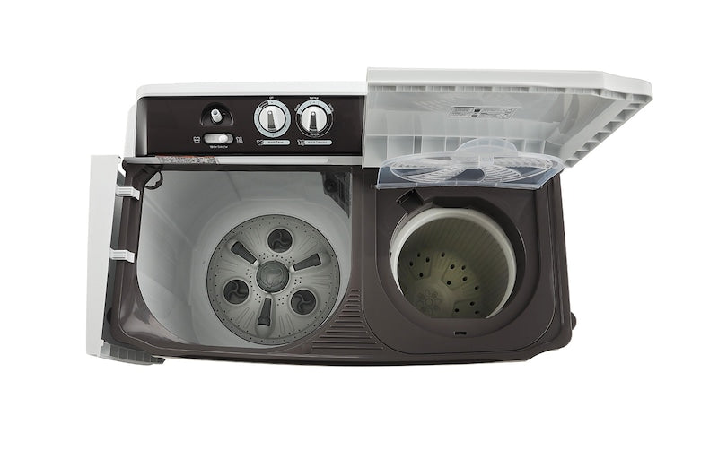 LG 10 kg 5-Star Semi-Automatic Top Load Washing Machine | Roller Jet Pulsator | Wind Jet Dry | 3 Wash Programs | In-Built Scrubber | Rat Away Technology Base (P1040RGAZ.ADGQEIL, Dark Grey)