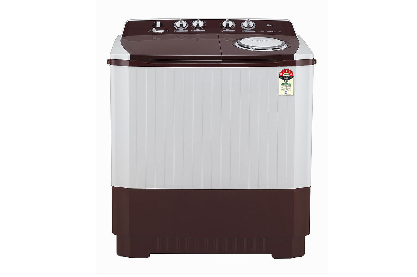 LG 10.5 kg Semi Automatic Washing Machine, Roller Jet Pulsator, Collar Scrubber - P105ASRAZ.ABGQEIL (Maroon)