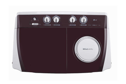 LG 10.5 kg Semi Automatic Washing Machine, Roller Jet Pulsator, Collar Scrubber - P105ASRAZ.ABGQEIL (Maroon)