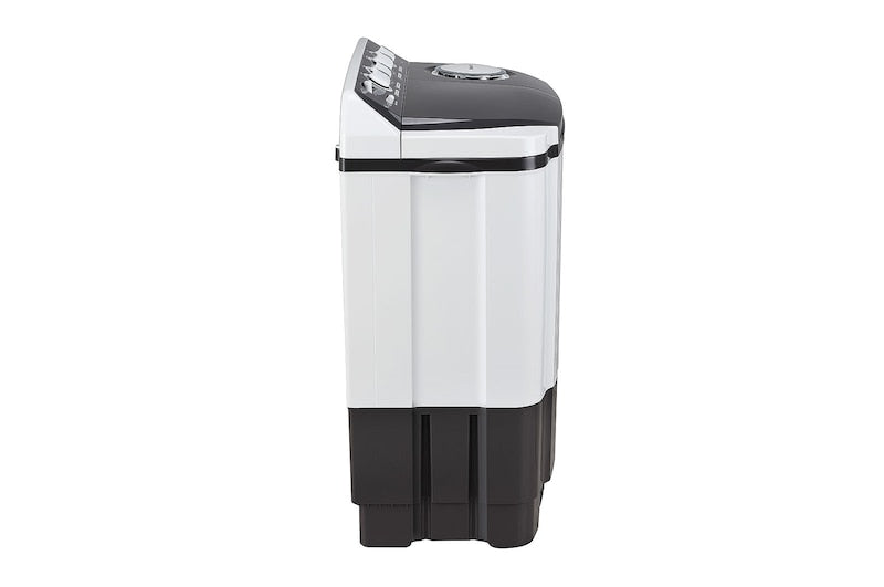 LG 7.5 kg 5-Star Semi-Automatic Top Load Washing Machine | Roller Jet Pulsator | Wind Jet Dry | 3 Wash Programs | In-Built Scrubber | Anti-Rat Plastic Base (P7510RGAZ.ADGQEIL, Dark Grey)