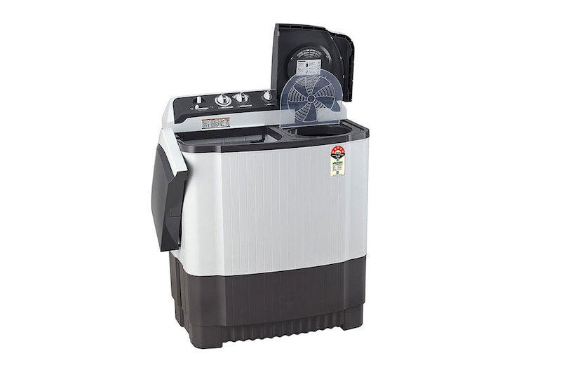 LG 7.5 kg 5-Star Semi-Automatic Top Load Washing Machine | Roller Jet Pulsator | Wind Jet Dry | 3 Wash Programs | In-Built Scrubber | Anti-Rat Plastic Base (P7510RGAZ.ADGQEIL, Dark Grey)
