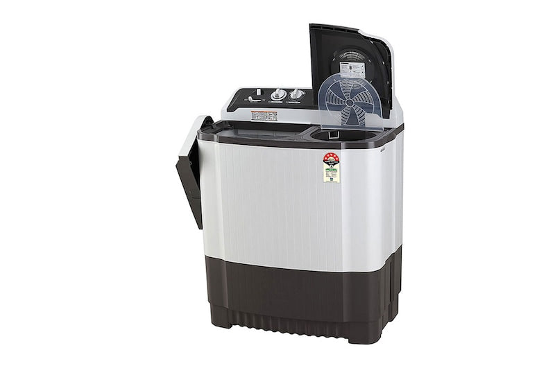 LG 7.5 kg 5-Star Semi-Automatic Top Load Washing Machine | Roller Jet Pulsator | Wind Jet Dry | 3 Wash Programs | In-Built Scrubber | Anti-Rat Plastic Base (P7510RGAZ.ADGQEIL, Dark Grey)