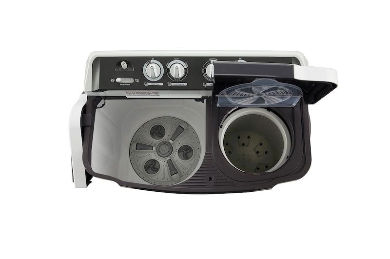 LG 7.5 kg 5-Star Semi-Automatic Top Load Washing Machine | Roller Jet Pulsator | Wind Jet Dry | 3 Wash Programs | In-Built Scrubber | Anti-Rat Plastic Base (P7510RGAZ.ADGQEIL, Dark Grey)