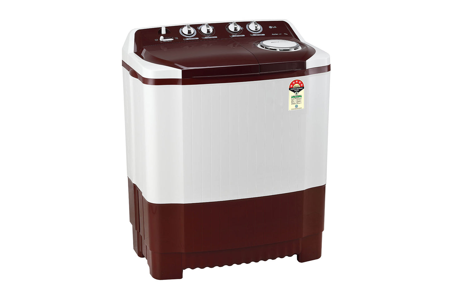 LG 7.5 KG 5 Star Semi Automatic Top Load Washing Machine | Wind Jet Dry | Roller Jet Pulsator | Lint Collector | 3 Wash Programs (P7510RRAZ, Burgundy)