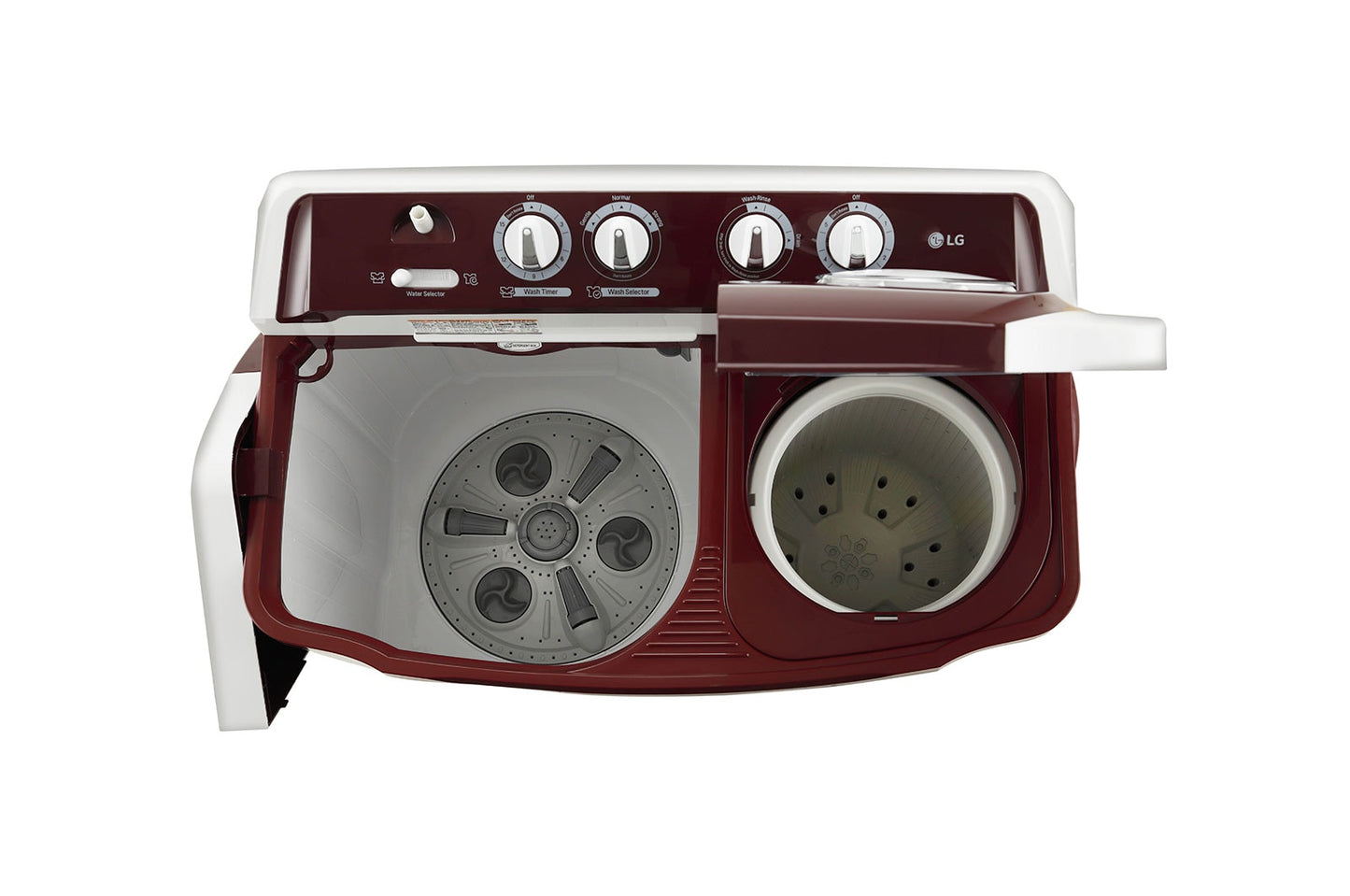 LG 7.5 KG 5 Star Semi Automatic Top Load Washing Machine | Wind Jet Dry | Roller Jet Pulsator | Lint Collector | 3 Wash Programs (P7510RRAZ, Burgundy)