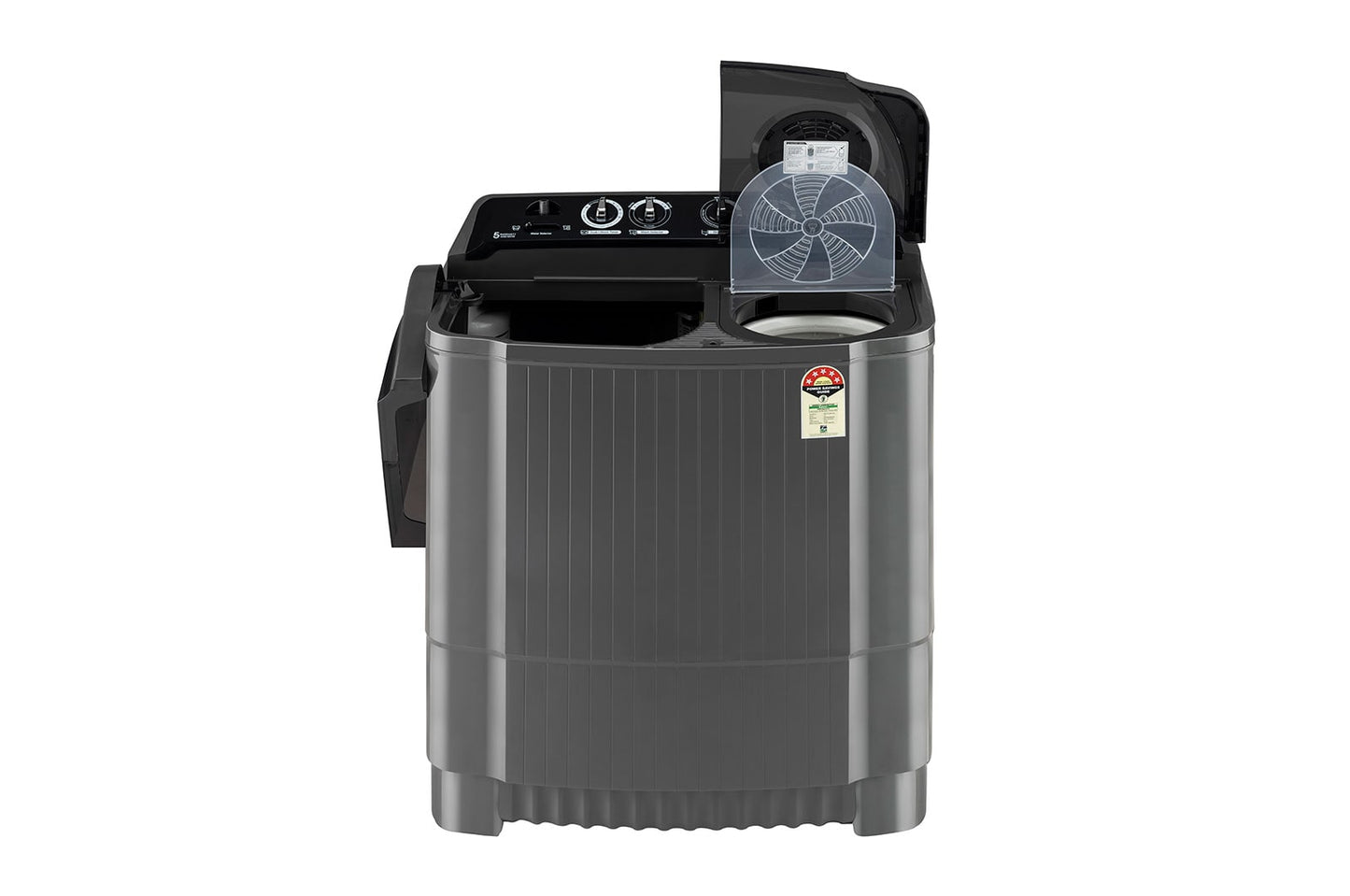 LG 9.5Kg, 5 Star Rating, Semi Automatic Washing Machine, Roller Jet Pulsator + Soak, Rat Away, Middle Black-P9555SKAZ.ABMQEIL