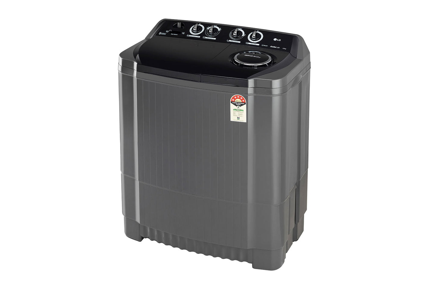 LG 9.5Kg, 5 Star Rating, Semi Automatic Washing Machine, Roller Jet Pulsator + Soak, Rat Away, Middle Black-P9555SKAZ.ABMQEIL