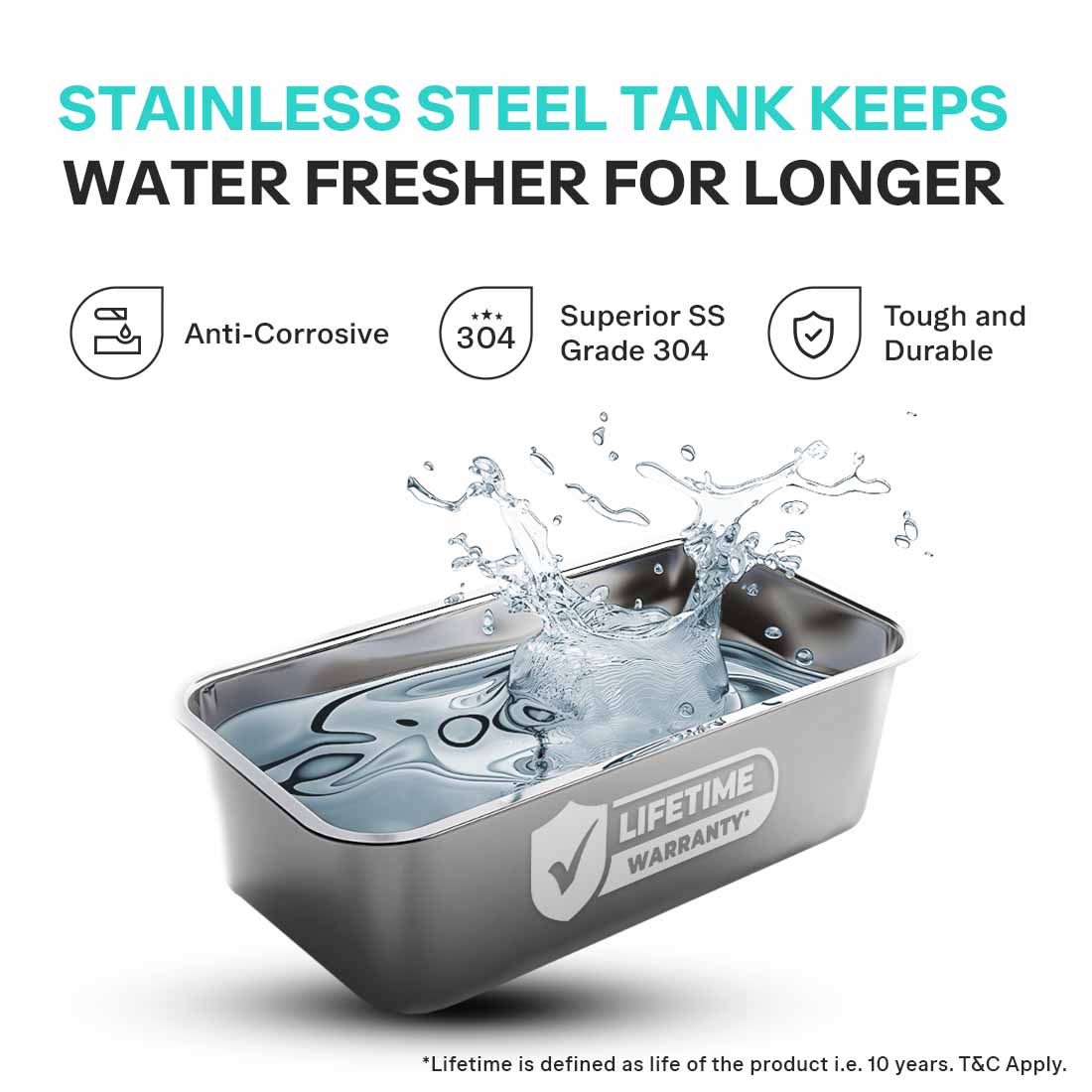 Aquaguard Sure Champ RO+UV Stainless Steel Aquasaver Water Purifier | 5L Storage | 6000L Filter Life | TDS Up to 2000mg/L | Pre Filter | i-Filter | Chemi-Block | HR RO Cartridge | UV E-boiling | Wall Mounted / Table Top