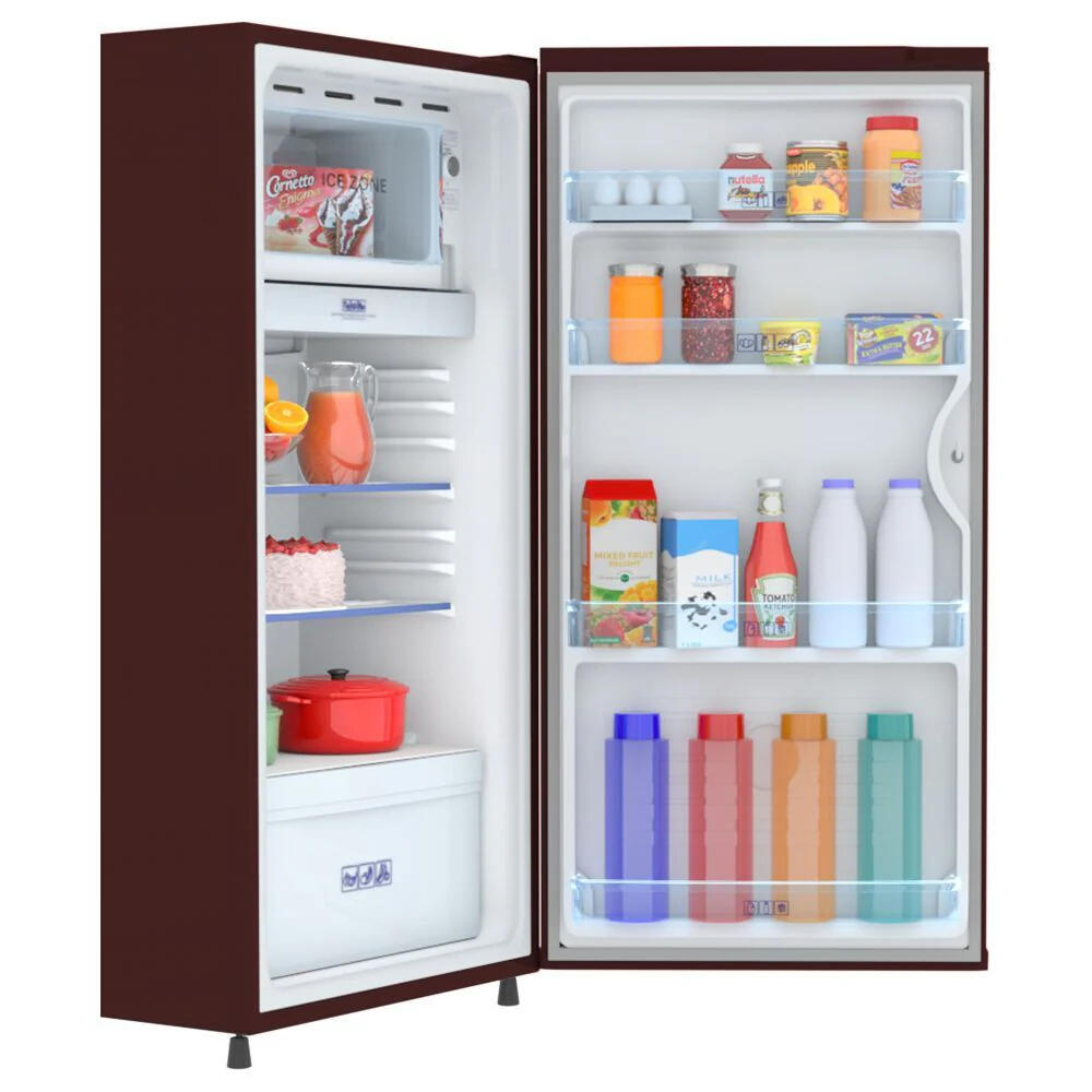 Haier 165L 1-Star Direct Cool Single Door Refrigerator with External Handle and LED Lighting-(Red Mono, HRD-1851BBRA-P)