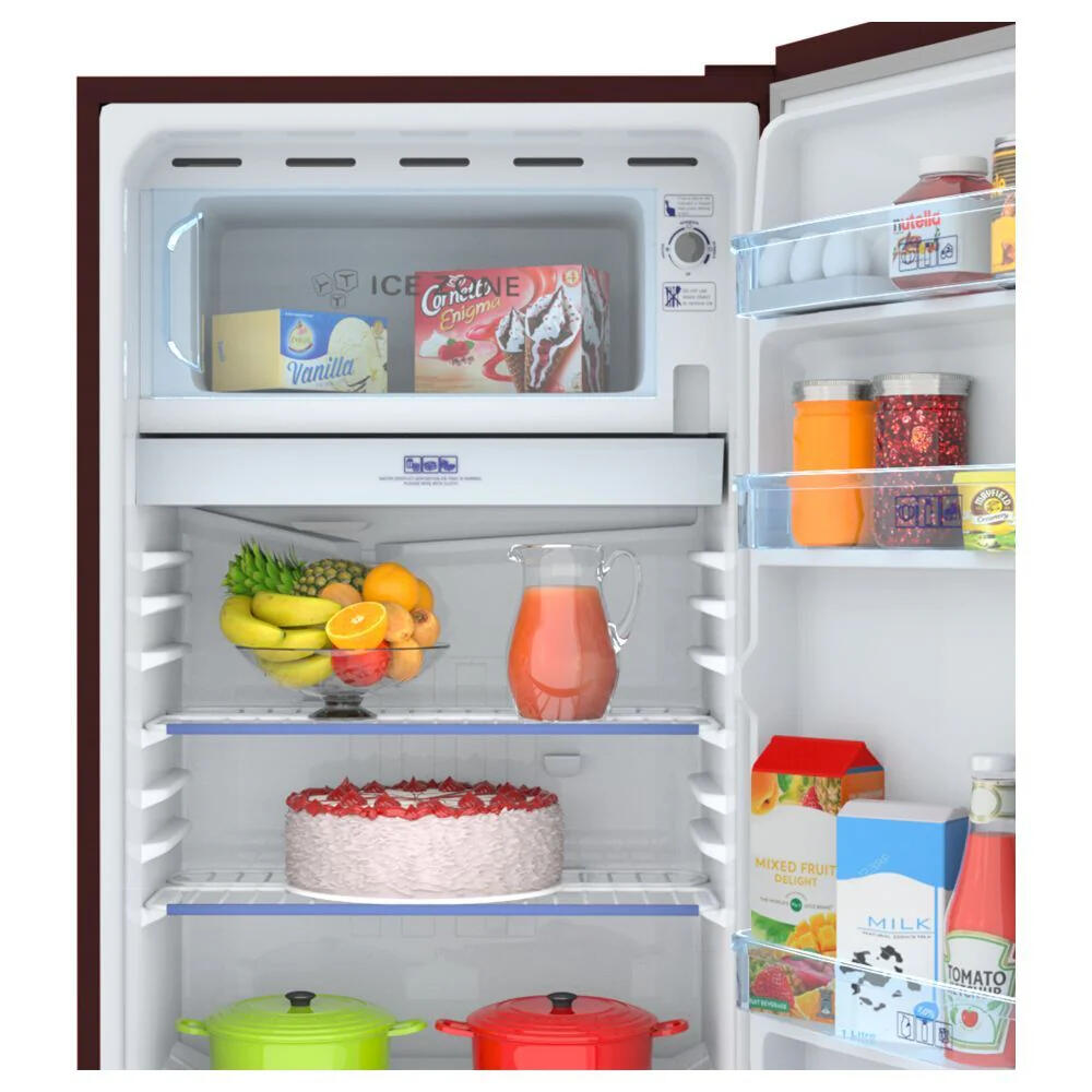 Haier 165L 1-Star Direct Cool Single Door Refrigerator with External Handle and LED Lighting-(Red Mono, HRD-1851BBRA-P)