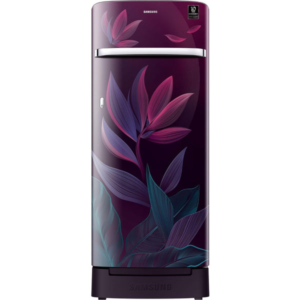 SAMSUNG 215 Litres 5 Star Direct Cool Single Door Refrigerator with Base Stand Drawer (RR23D2H259RHL, Paradise Bloom Purple)
