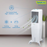 SYMPHONY DIET 35T Personal Tower Air Cooler | Slim & Tall Design | 35-Litre Tank Capacity | 165W Power Consumption | Suitable for Rooms up to 15 m² | Auto Louver Movement | Powerful Blower | Cellulose Cooling Media | Cool Flow Dispenser