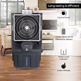 Novamax Gloster 125L Desert Air Cooler | High-Efficiency Honeycomb Cooling & 4-Way Air Deflection | 6000 CFM Powerful Air Delivery, 125ft Air Throw | 1500 sq. ft. Coverage | Inverter Compatible | Grey (Large)