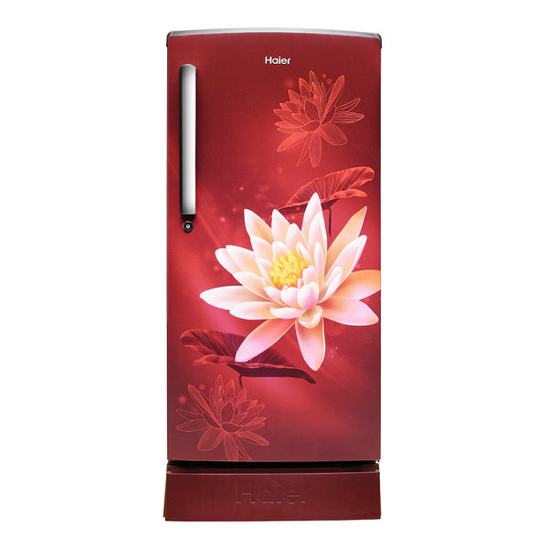 Haier 175L 2 Star Direct Cool Single Door Refrigerator With Toughened Glass Shelf - HRD-1962PRL-N (Red Lotus)