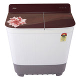Haier 7.5 kg 5-Star Semi-Automatic Top Load Washing Machine | Anti-Bacterial Vortex Pulsator | Softfall Toughened Glass Lid | 4D Magic Filter | 1300 RPM High Speed Spin Dry (HTW75-178BBK, White)
