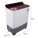 Haier 7.5 kg 5-Star Semi-Automatic Top Load Washing Machine | Anti-Bacterial Vortex Pulsator | Softfall Toughened Glass Lid | 4D Magic Filter | 1300 RPM High Speed Spin Dry (HTW75-178BBK, White)