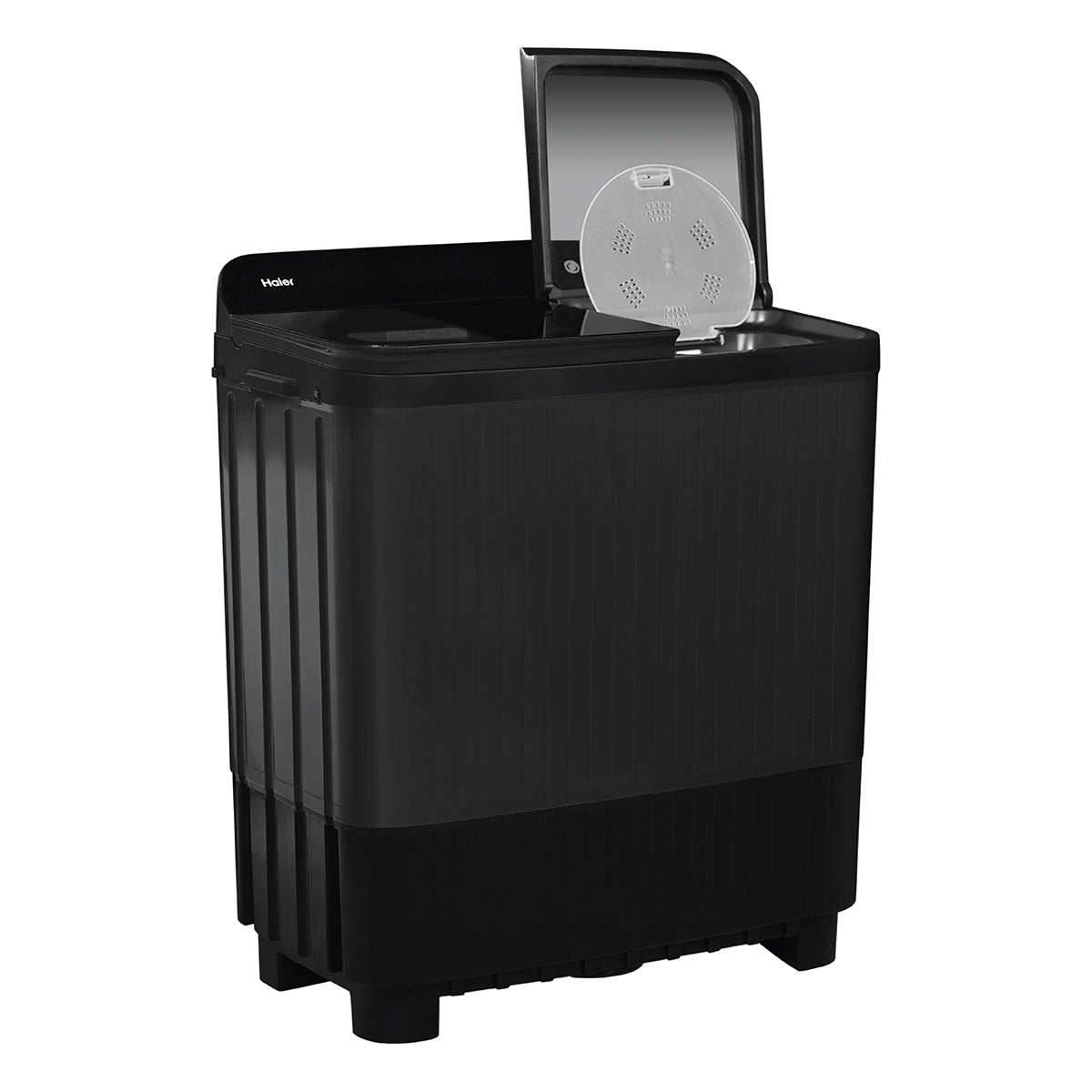 Haier 10 Kg 5 Star Toughened Glass Soft fall Technology Semi Automatic Top Loading Washing Machine -HTW100-178BKN