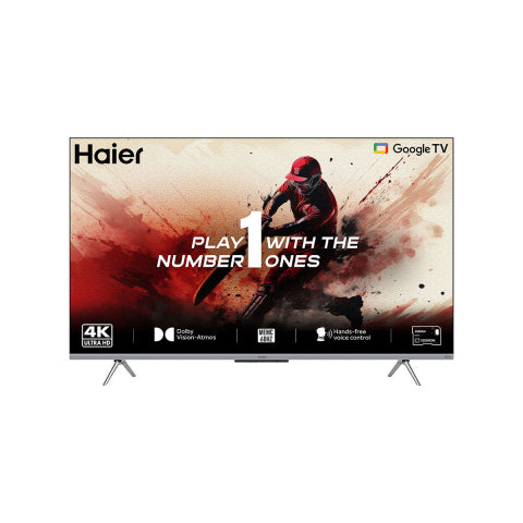 Haier43" (108cm) 4K Ultra | Dolby Vision, HDR 10  | Dolby Atmos| Google TV 14 OS  & Google Assistant | Google Chromecast Built-in | 4 HDMI Ports & 2 USB Ports | 2GB RAM & 32GB ROM Storage | Bluetooth Voice Remote Control & Wireless Connectivity- (43P7GT)