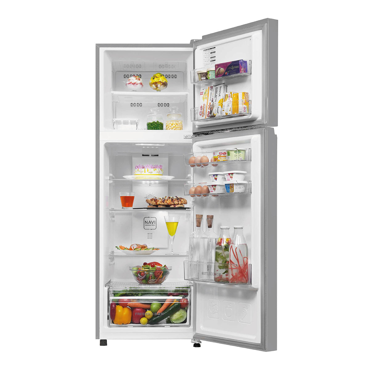 Haier 240L 2-Star Frost Free Double Door Refrigerator (Moon Silver, HRF-2902IEMSA-P)
