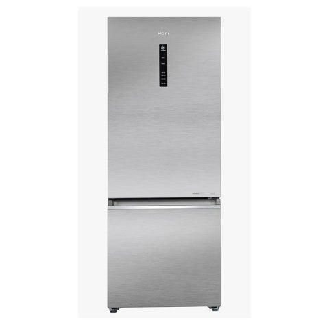 Haier 325L 2-Star Frost Free Bottom Mount Double Door Refrigerator (Nickel Steel, HRB-3752BNSA-P)