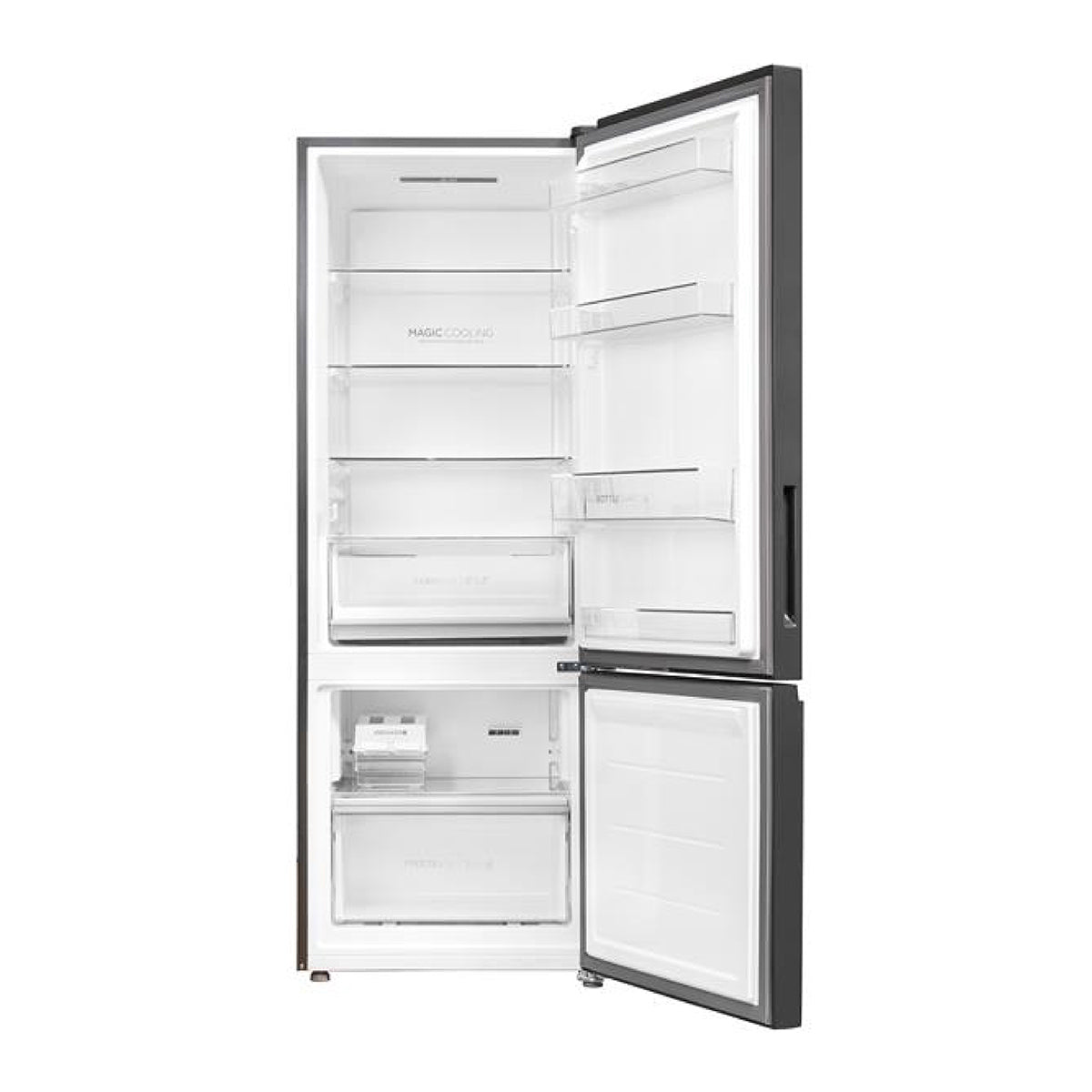 Haier 325L 2-Star Frost Free Bottom Mount Double Door Refrigerator (Nickel Steel, HRB-3752BNSA-P)