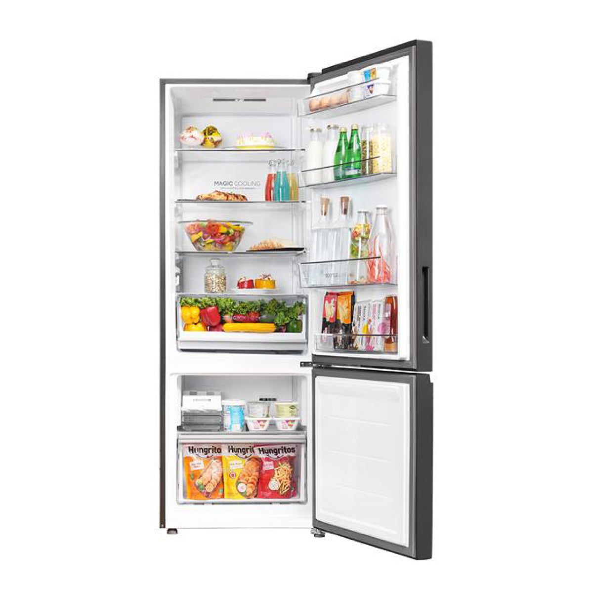 Haier 325L 2-Star Frost Free Bottom Mount Double Door Refrigerator (Nickel Steel, HRB-3752BNSA-P)