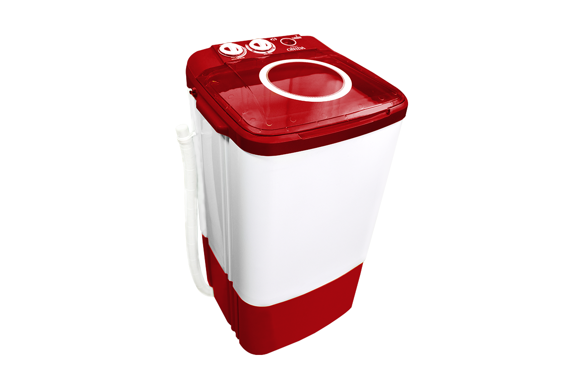 Onida Liliput 7kg Semi-Automatic Top Load Washer | Ideal for Large Families | Storm Pulsator Wash & HydroLogic Pulsator | Shock & Rust Proof Body | Red & White -W70W