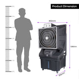 Novamax Gloster 125L Desert Air Cooler | High-Efficiency Honeycomb Cooling & 4-Way Air Deflection | 6000 CFM Powerful Air Delivery, 125ft Air Throw | 1500 sq. ft. Coverage | Inverter Compatible | Grey (Large)