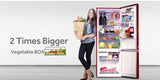 Haier 265 Litres, 2 Star, Frost Free Bottom Mount Refrigerator-HRB-3152PKGA-P