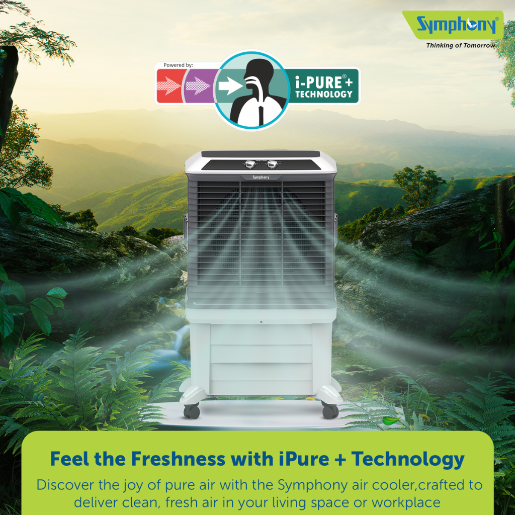 SYMPHONY ARCTIC CIRCLE 100 Air Cooler with i-Pure+ Technology | Powerful Fan | Cellulose Cooling Media