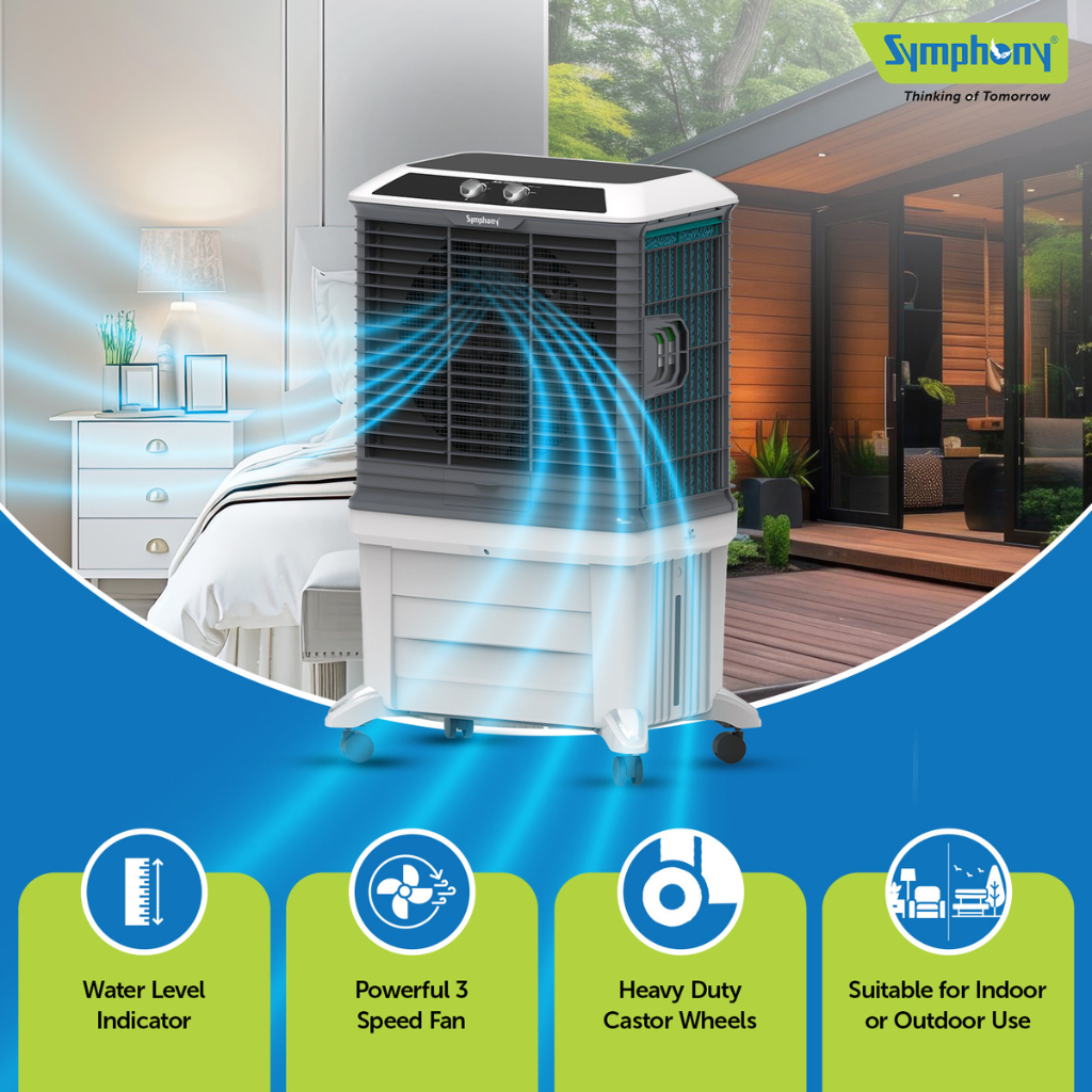 SYMPHONY ARCTIC CIRCLE 100 Air Cooler with i-Pure+ Technology | Powerful Fan | Cellulose Cooling Media