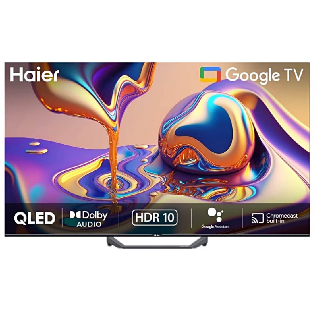 Haier 140cm (55 inch) 4K QLED Smart Google TV with Dolby Audio | Hands-Free Voice Control | HDR10 | MEMC | 2GB RAM & 32GB ROM | QLED Technology- H55S80FUX