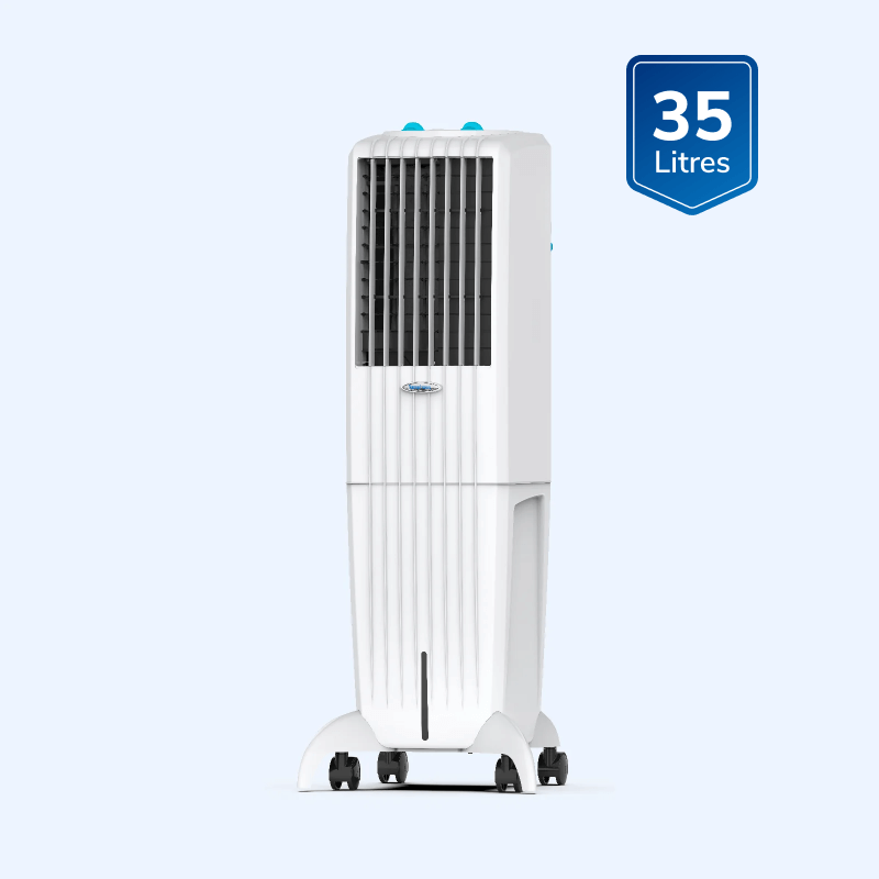 SYMPHONY DIET 35T Personal Tower Air Cooler | Slim & Tall Design | 35-Litre Tank Capacity | 165W Power Consumption | Suitable for Rooms up to 15 m² | Auto Louver Movement | Powerful Blower | Cellulose Cooling Media | Cool Flow Dispenser