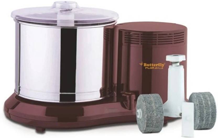 Butterfly Flora 2 Roller Stones Wet Grinder (2 Litre, 150 Watts) – High-Performance Stainless Steel Drum, Sleek Compact Design for Modern Kitchens, 5 Years Warranty, Perfect for Idli/Dosa Batter & Spices