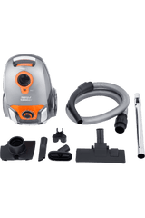 Eureka Forbes Prime Canister Vacuum Cleaner (1350W) | 23 kPa Powerful Suction | Blower Function | 2.5L Large Dust Capacity | LED Indicator | Auto Cord Winder | 5 Meter Power Cord | 5 Versatile Accessories | Orange & Black-EUR1211558
