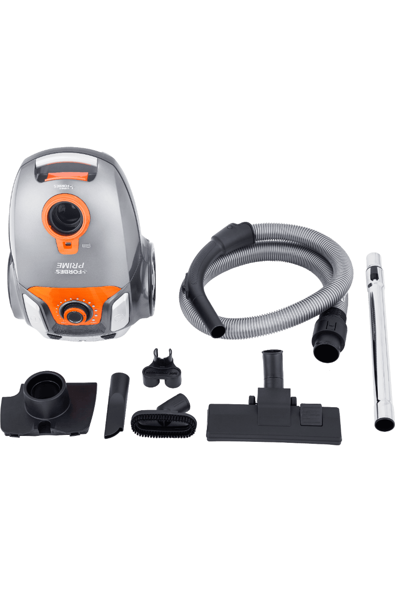 Eureka Forbes Prime Canister Vacuum Cleaner (1350W) | 23 kPa Powerful Suction | Blower Function | 2.5L Large Dust Capacity | LED Indicator | Auto Cord Winder | 5 Meter Power Cord | 5 Versatile Accessories | Orange & Black-EUR1211558