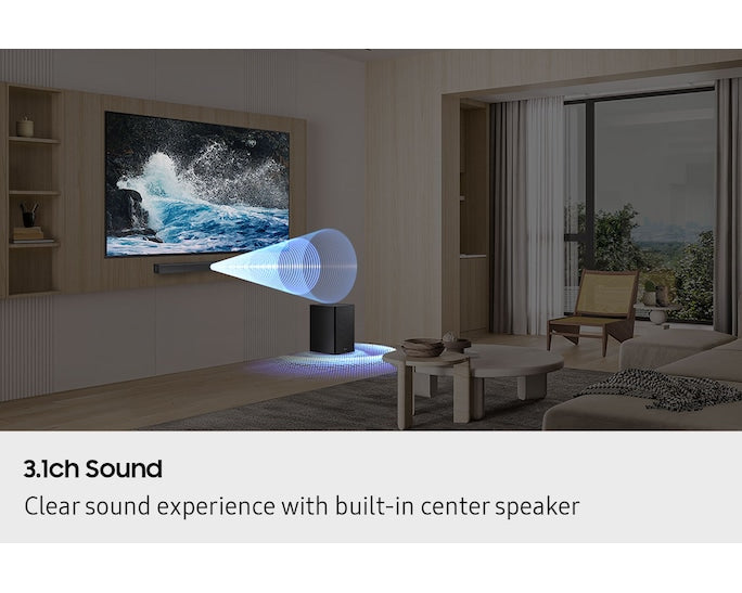 Samsung 3.1ch Soundbar with Wireless Subwoofer, Built-in Center Speaker, DolbyDigital/DTS Virtual:X, and Adaptive Sound for Cinematic Audio Experience- HW-B650F
