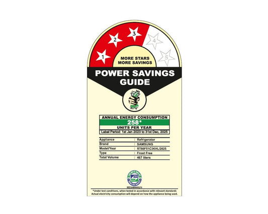 Samsung 467L, 3-Star Twin Cooling Plus Digital Inverter Frost-Free Refrigerator with Smart Conversion and Wi-Fi Connectivity-(RT80F51C3KHL)