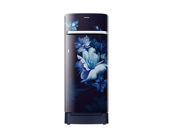 Samsung 215 L, 4 Star, Digital Inverter, Base Stand Drawer, Direct-Cool Single Door Refrigerator - RR23D2H34UZ/HL (Midnight Blossom Blue)