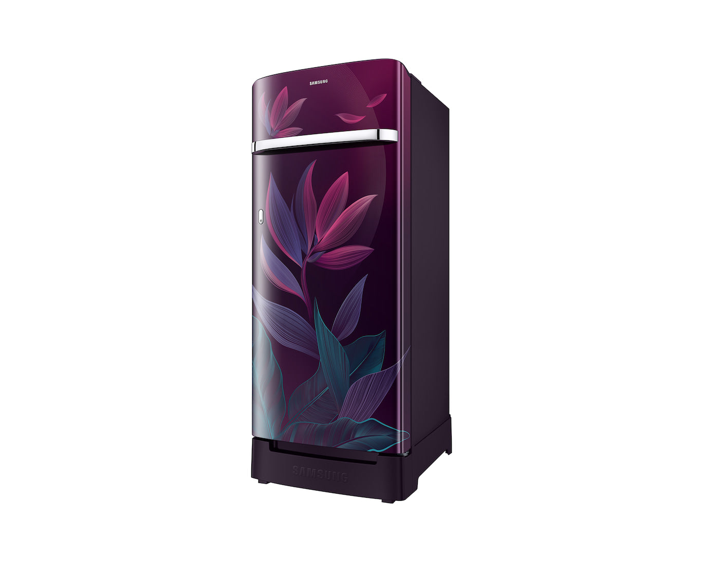 Samsung 215L 5-Star Direct Cool Single Door Refrigerator – Digital Inverter Compressor, Base Stand Drawer, Toughened Glass Shelves, Fresh Room, LED Light, Big Guards, Lock & Key-(RR23H2H359R/HL, Paradise Bloom Purple)
