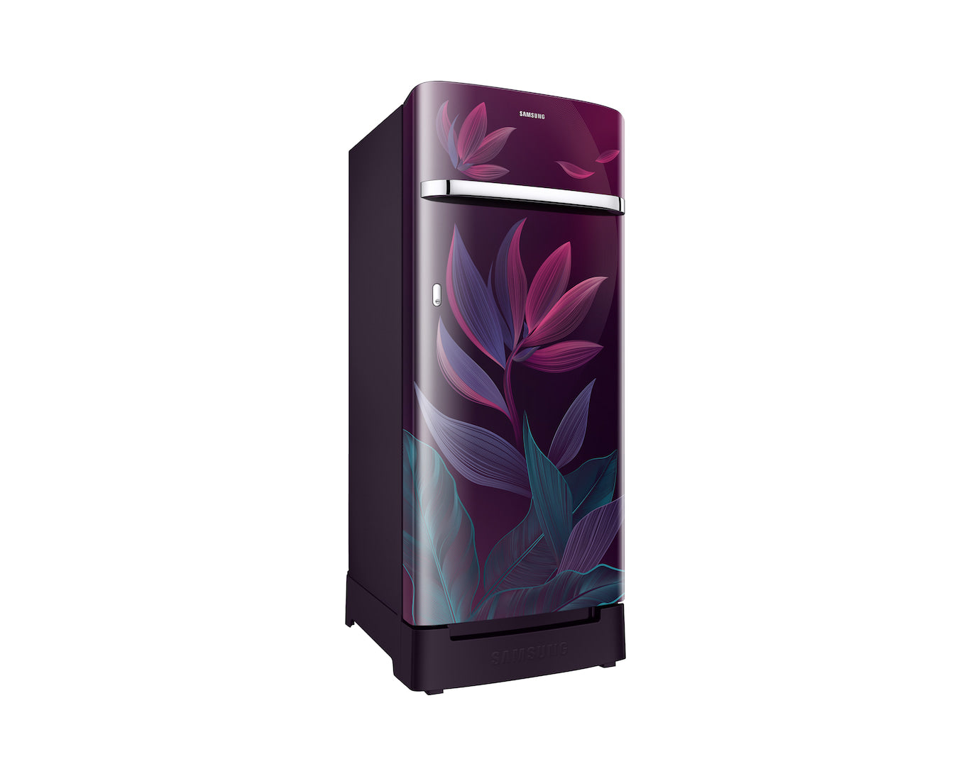 Samsung 215L 5-Star Direct Cool Single Door Refrigerator – Digital Inverter Compressor, Base Stand Drawer, Toughened Glass Shelves, Fresh Room, LED Light, Big Guards, Lock & Key-(RR23H2H359R/HL, Paradise Bloom Purple)