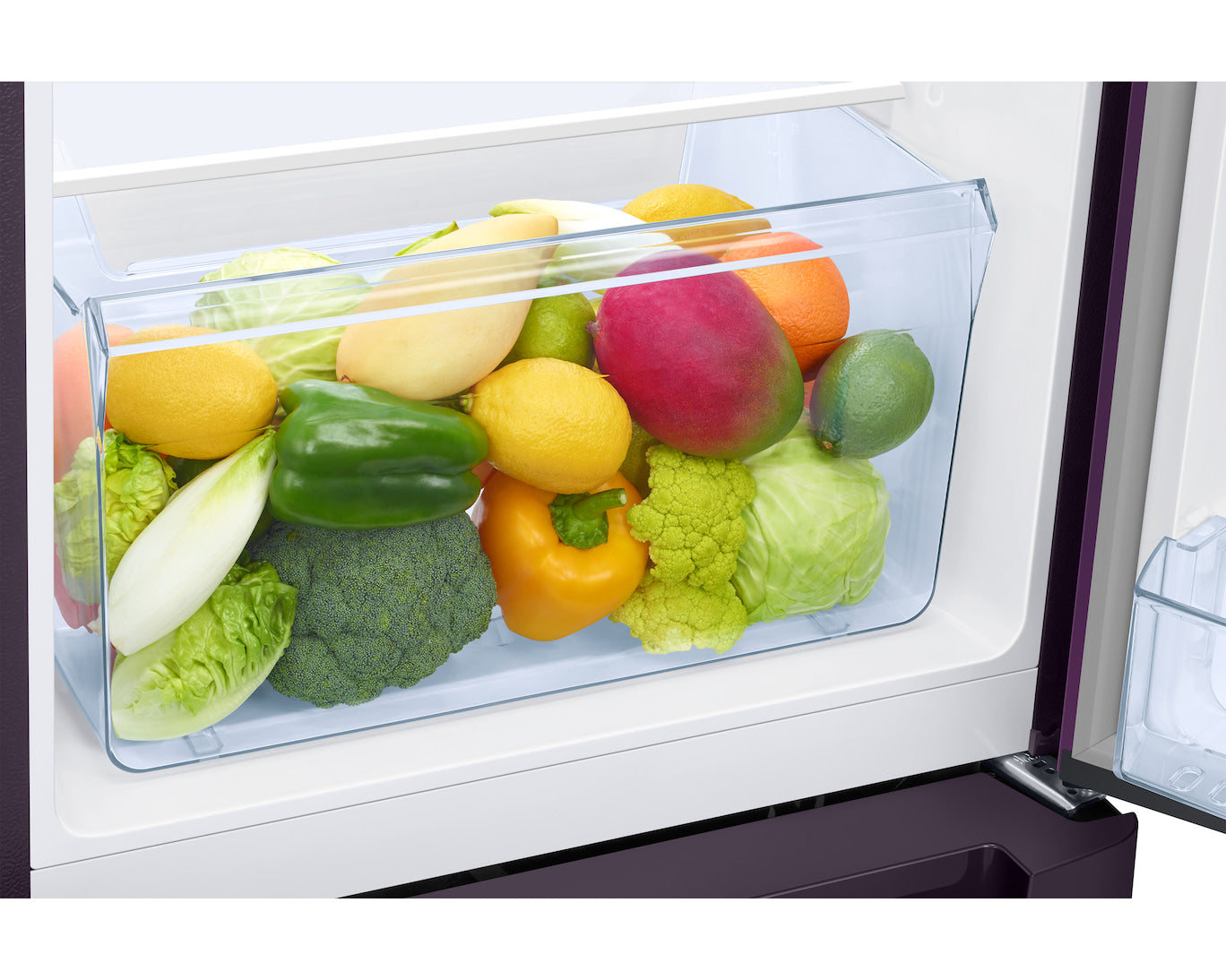 Samsung 189L 5-Star Direct Cool Single Door Refrigerator | Digital Inverter Compressor | Base Stand Drawer | Toughened Glass Shelves | New H-Bar Handle | LED Lighting | Stabilizer Free Operation | Lock & Key-(RR21H2H25BR/HL, Begonia Red)