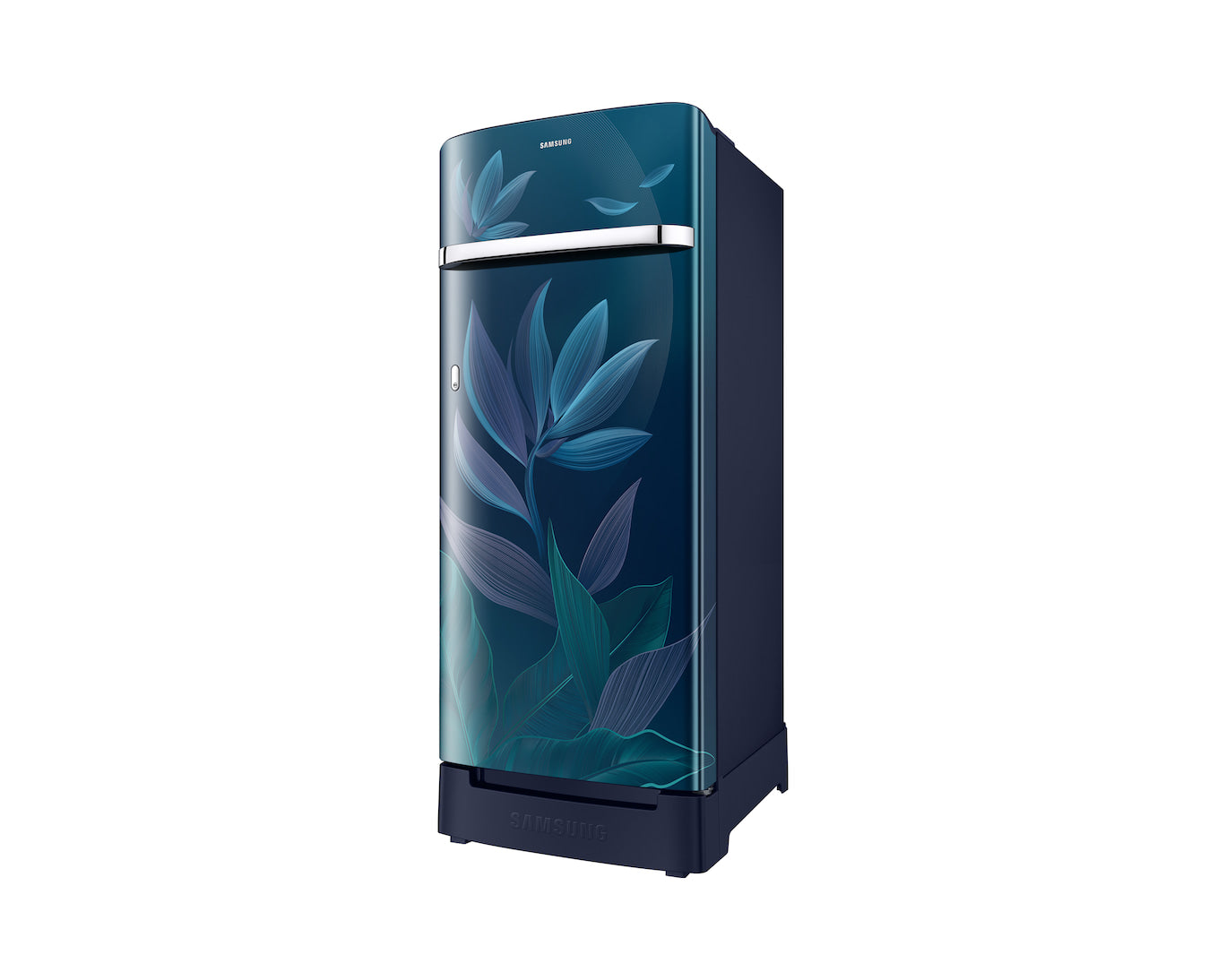 Samsung 215L 5-Star Direct Cool Single Door Refrigerator – Digital Inverter Compressor, Base Stand Drawer, Toughened Glass Shelves, Fresh Room, LED Light, Big Guards, Lock & Key-(RR23H2H359U/HL, Paradise Bloom Blue)