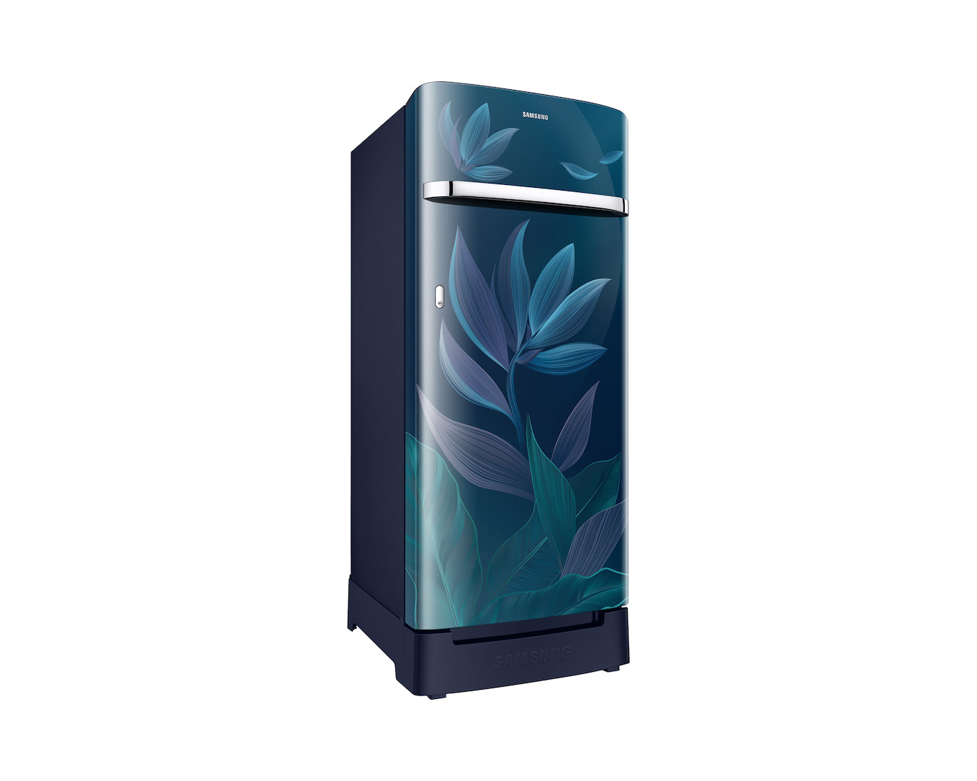 Samsung 215L 5-Star Direct Cool Single Door Refrigerator – Digital Inverter Compressor, Base Stand Drawer, Toughened Glass Shelves, Fresh Room, LED Light, Big Guards, Lock & Key-(RR23H2H359U/HL, Paradise Bloom Blue)