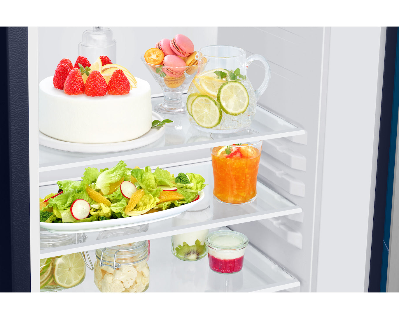 Samsung 215L 5-Star Direct Cool Single Door Refrigerator – Digital Inverter Compressor, Base Stand Drawer, Toughened Glass Shelves, Fresh Room, LED Light, Big Guards, Lock & Key-(RR23H2H359U/HL, Paradise Bloom Blue)